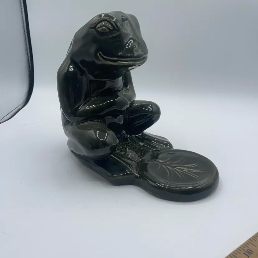Haeger Green Frog Plant Holder Or Fish Bowl Holder 8” X8.25”
