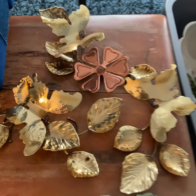 Brass Leaf Vintage Home Interiors Butterflies Wall Hang