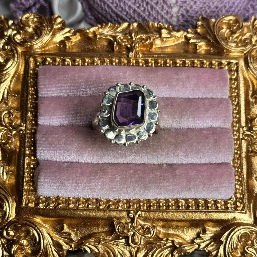 Sterling Silver Amethyst Ring Size 7