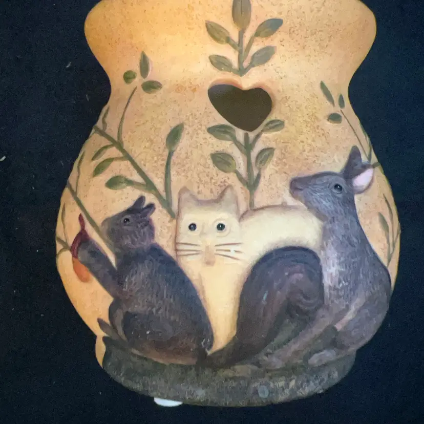 Forest Creatures Candle Melting Pot By Lang Primitives 4.5” x 4.5”