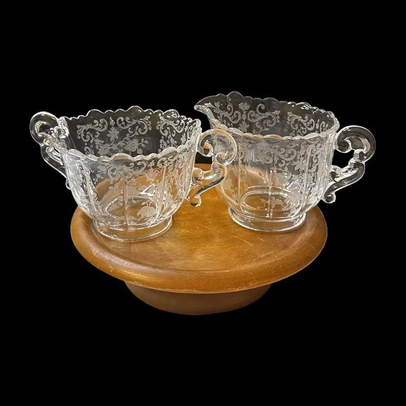 Cambridge Glass Creamer And Sugar