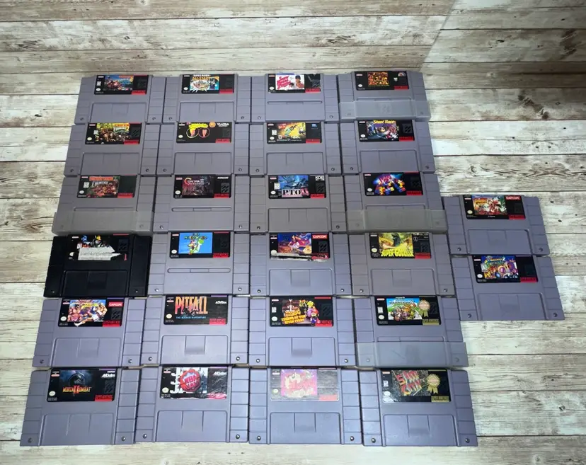 SNES Super Nintendo Lot of 26 Game Cartridges NTSC-U/C Vintage Video Games