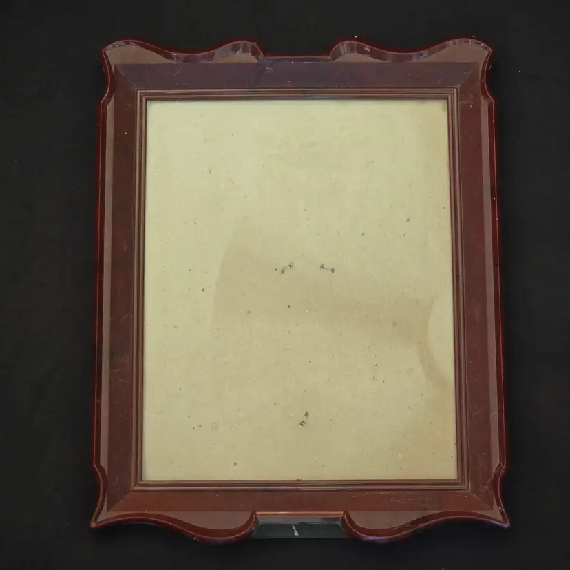Photo Frame Nu-Dell Plastics 12½"×10" Reddish Brown Color Vintage Condition Issues
