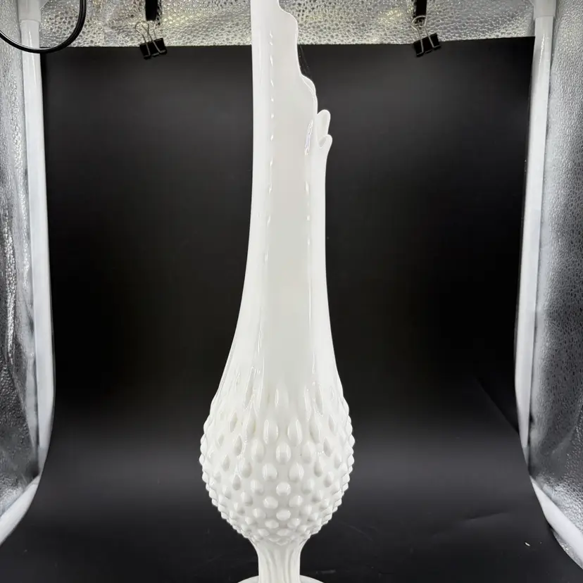 Vintage Fenton Milk Glass Hobnail, Swung Base
