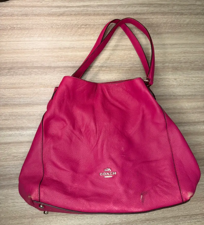 Coach Edie 31 Pink Pebble Leather Shoulder Bag 36464
