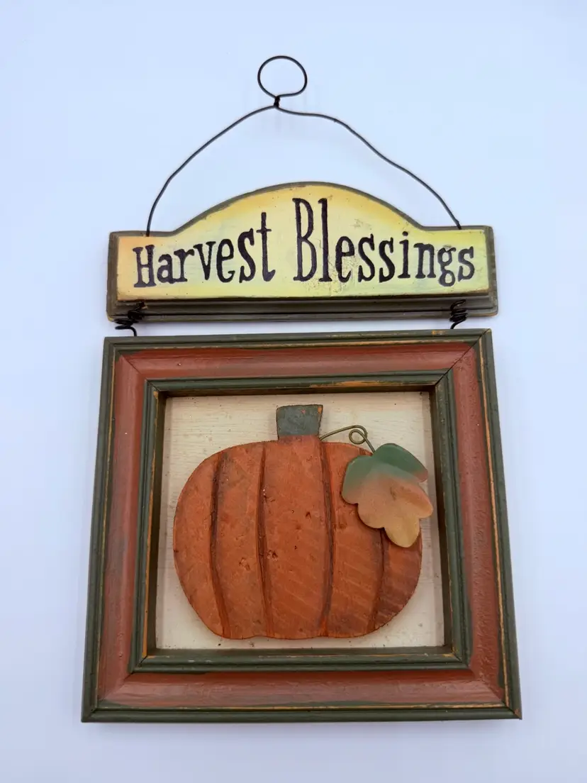 Harvest Blessings Pumpkin Wall Hanging