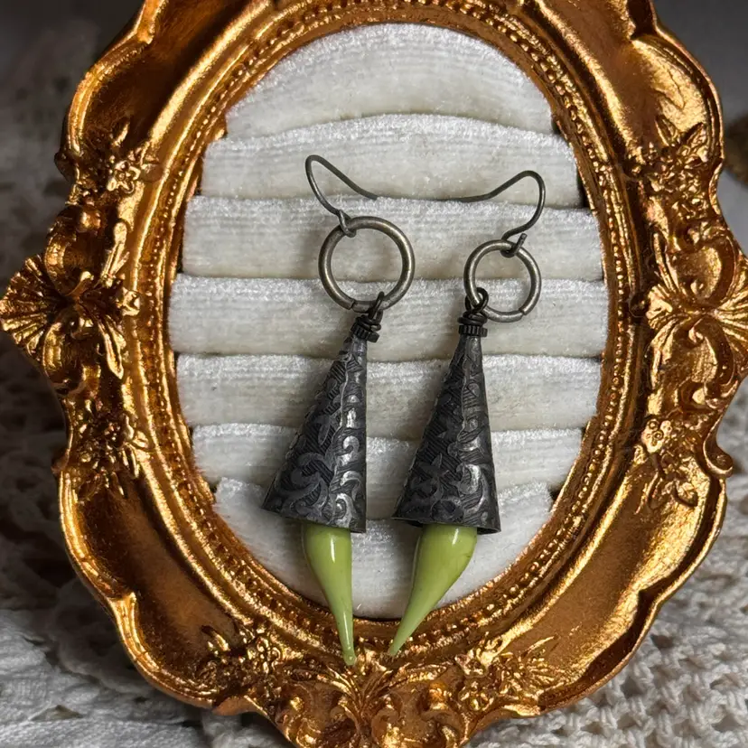Interesting Green Earrings