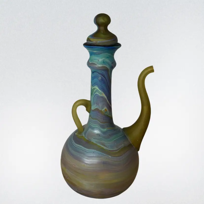 Handblown Glass Pitcher! 10 1/2” Tall!