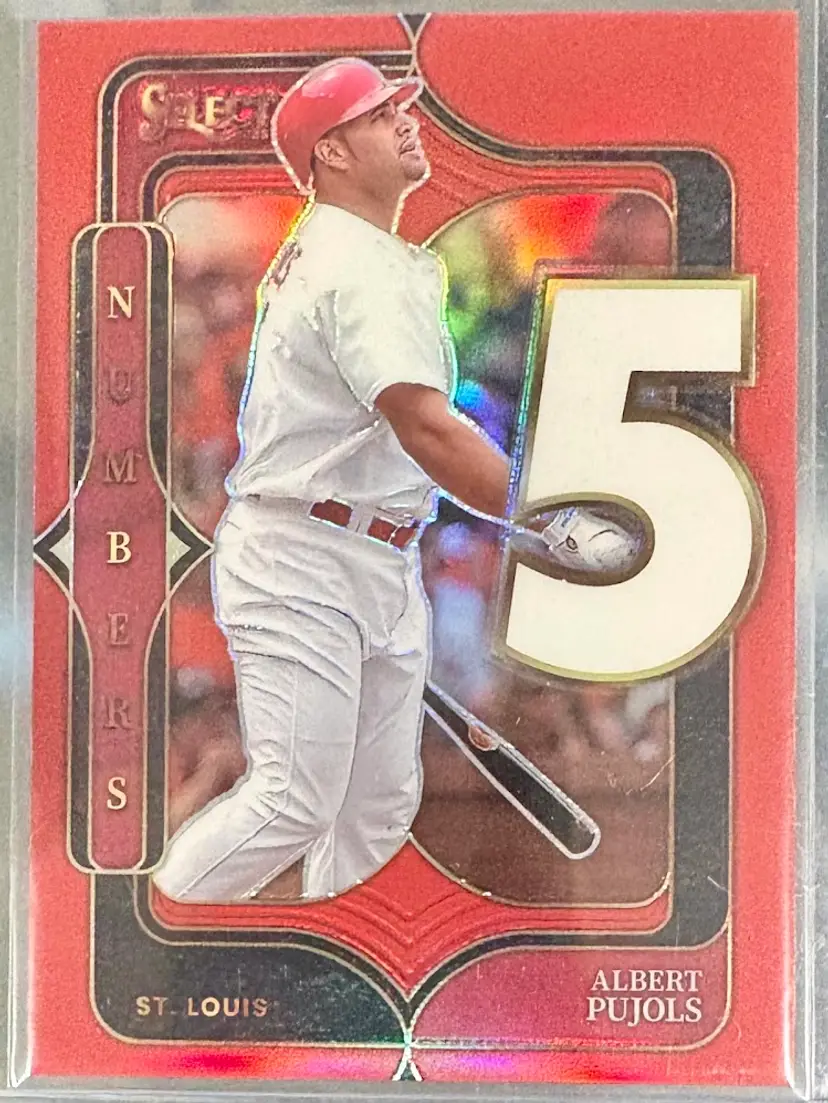 2025 Panini Select Albert Pujols Red Prizm Parallel /99 Numbers Insert St. Louis Cardinals