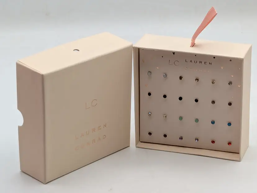 Lauren Conrad Gold Tone Colorful Stud Earring Set NIB