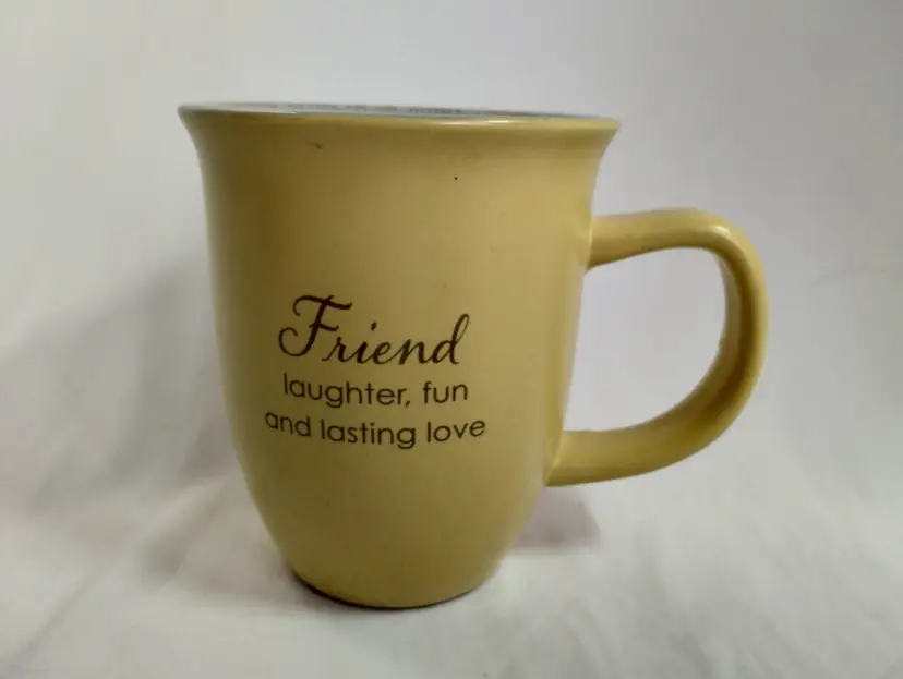 Abbey Press Yellow Proverbs 17:17 Friendship Coffee Cup