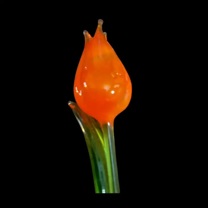 #18- Just In From Ukraine 9 Inch Hand Blown Glass Flowers As Pictured