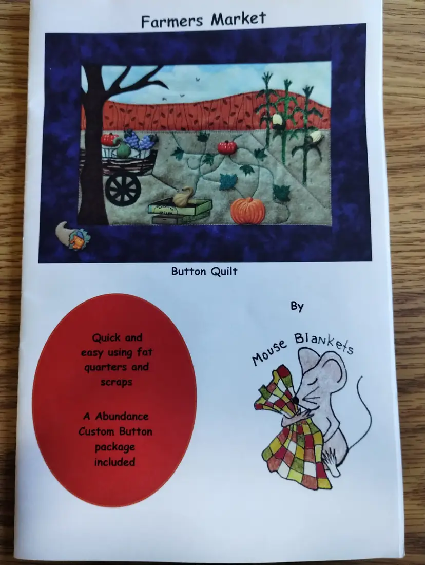 Button Quilts Farmer's Market 11 3/4 x 9 1/4 Inch Wool Kit with Wool and Buttons