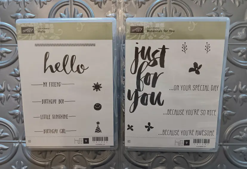Stampin Up friendship Hello #141243 Botanicals For You #141237 2 stamp kit lot