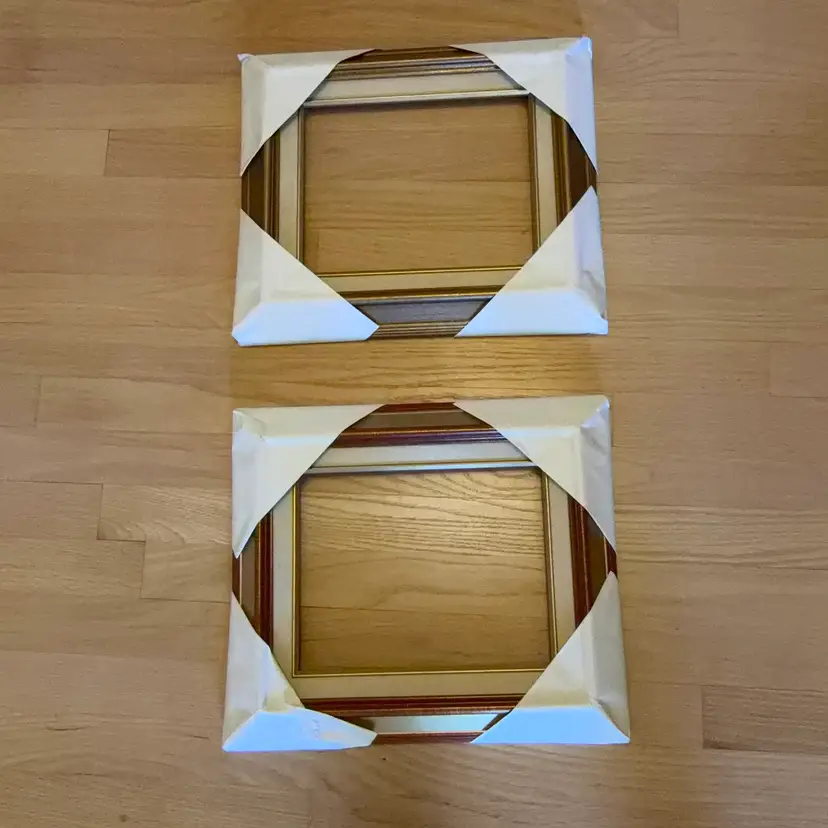 Set of 2 Decorative Wood & Gold Picture Frame