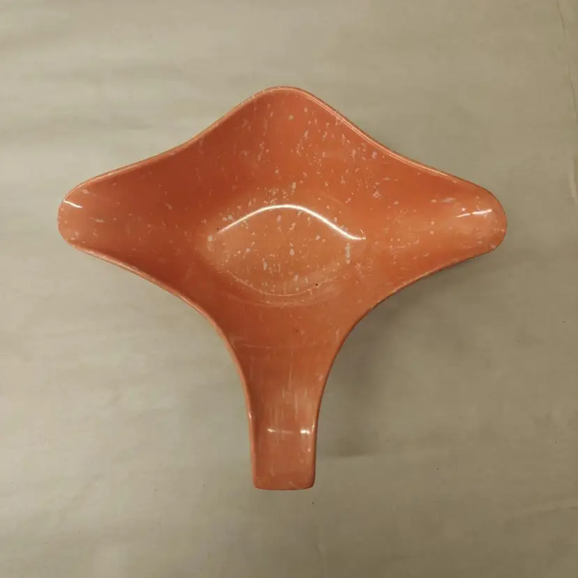 Vintage MCM Joan Luntz Gaiety Melamine Gravy Boat, Speckled Coral