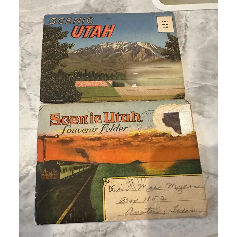 Scenic Utah Souvenir Postcard Folder Lot 2 One Unmailed Vintage Retro Travel
