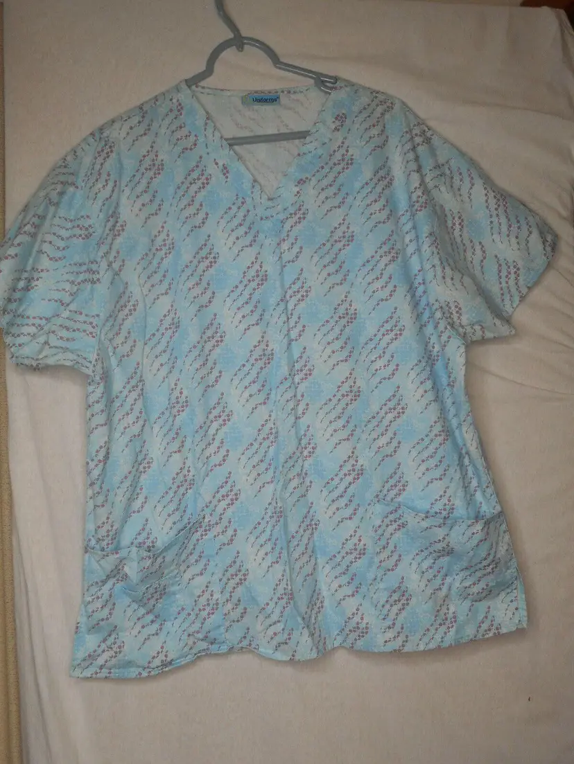 Blue Purple Scrub Top Medical Uniform O2 Uniforms