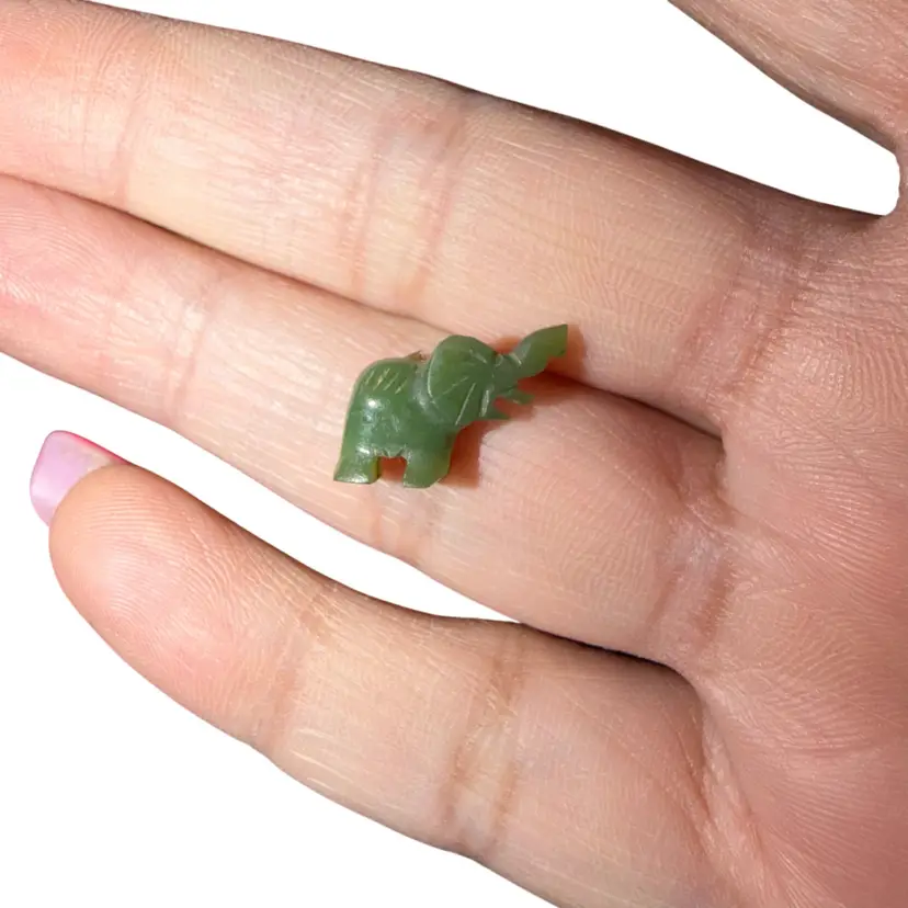 Smallest Carved Nephrite Jade Elephant