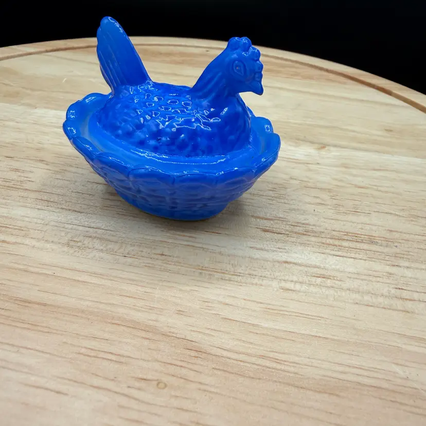 🐞Vtg  Westmoreland Cobalt Blue Glass 
 Salt Cellar 2 3/4x3”