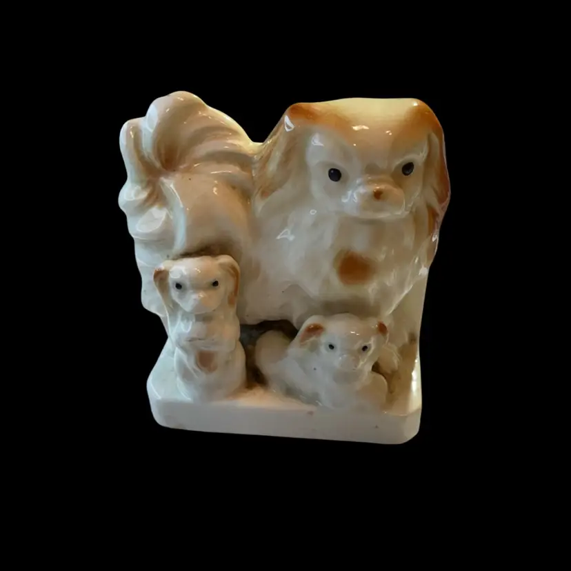 VTG Art Deco Pekingese/ Pomeranian Dog Bookend/Paperweight
