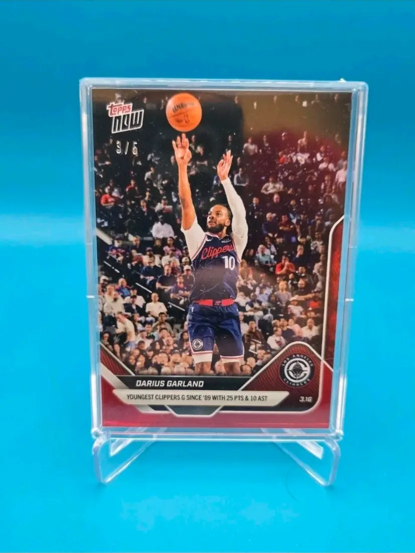 Darius Garland 2025-26 Topps NOW Red 3/5 NBA Card 209 Los Angeles Clippers