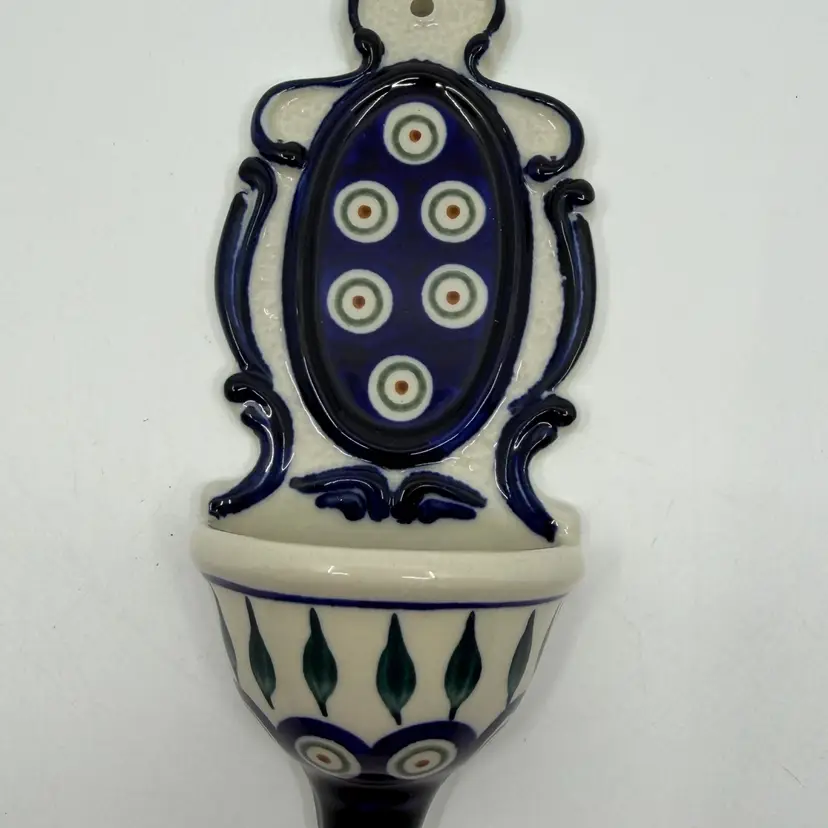 Boleslawiec Polish Pottery Wall Pocket/water Stoup 7.5”
