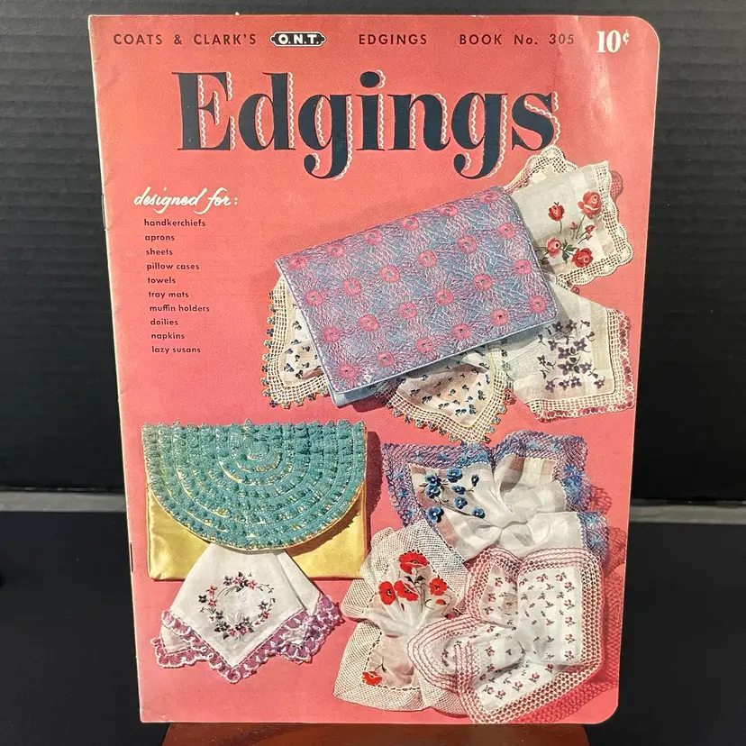 Coats & Clark's Crochet Edgings for Handkerchiefs, Aprons, Doilies, etc. Pattern Book No. 305 Vintage 1954 First Edition