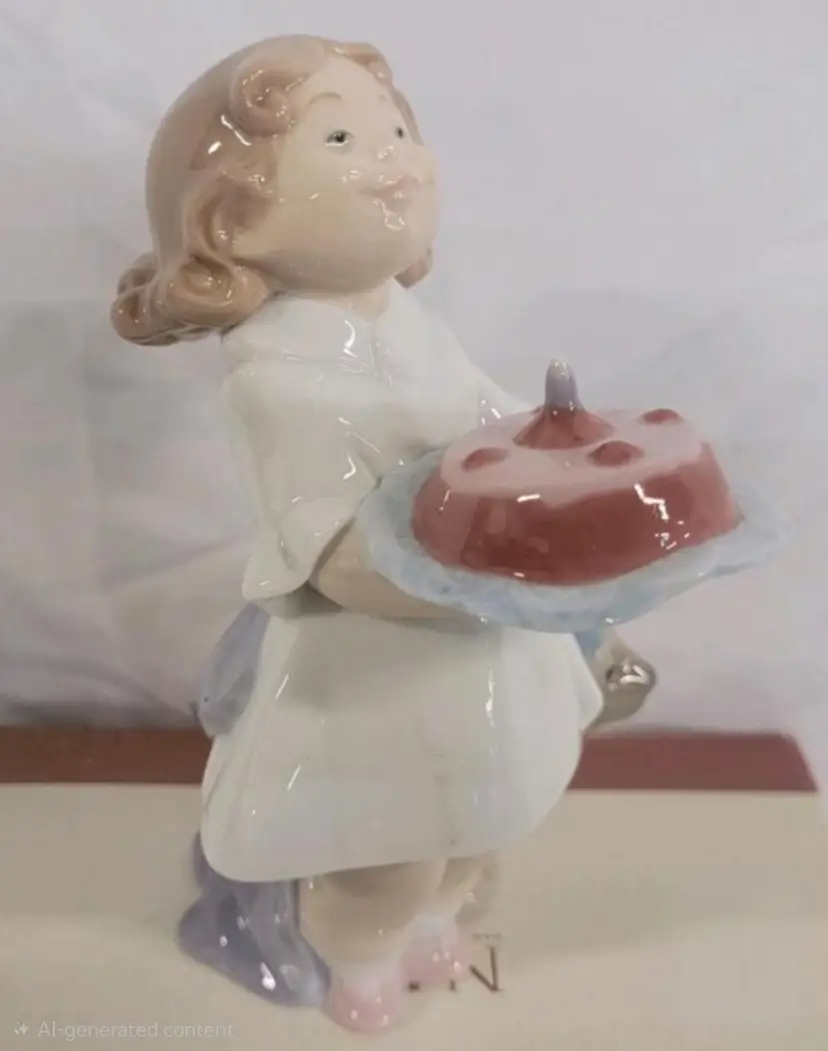 Nao by Lladró Girl Birthday Fun Figurine 2001484, 7.1 in, Boxed, Hand-Made, Spain