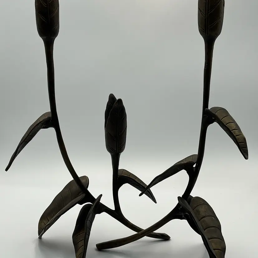 Bronze Floral Candleholders