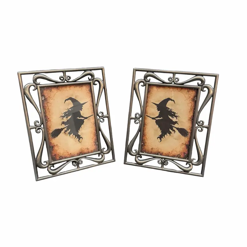 24 Vintage Up Cycled Witch Silhouette Halloween 5 X 7 Pictures