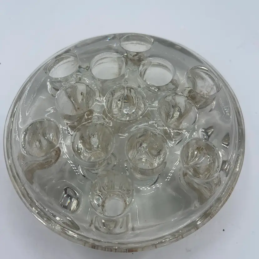 flower Frog Vintage 13 Hole Glass