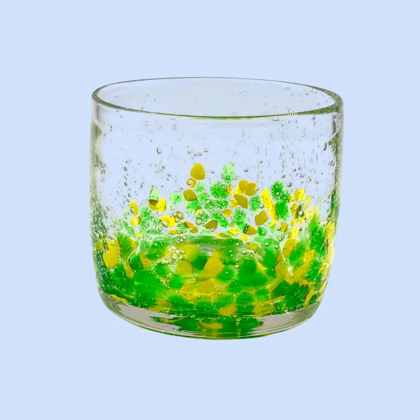 #518-  Blown Glass Candle  Holder Vase