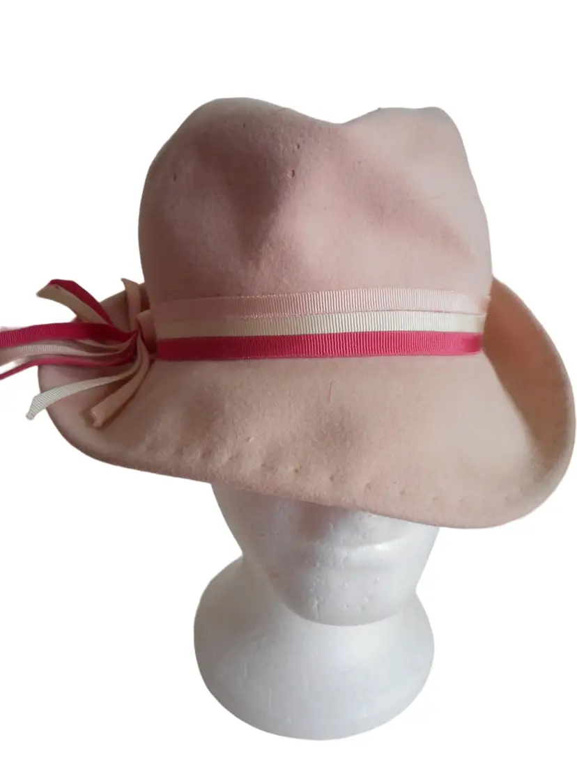 Vintage Pink Women's Bucket Hat Monsieur Peter Petite
