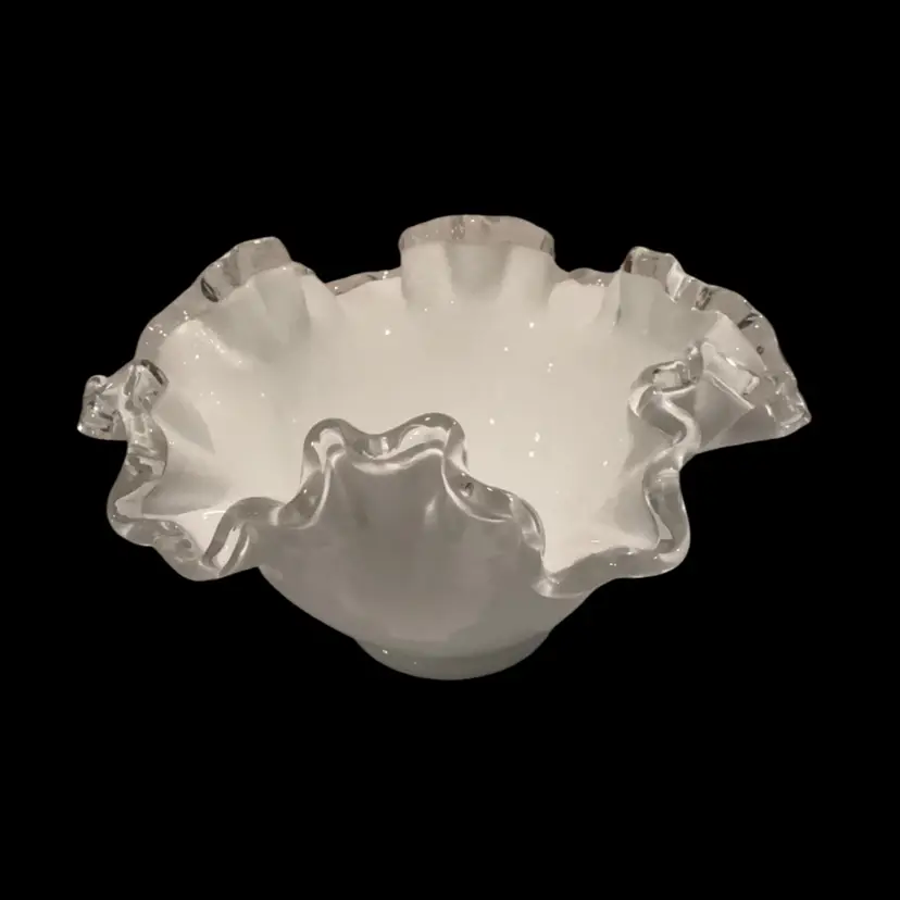 135 Fenton Silver Crest Ruffled Crimp Candy Dish