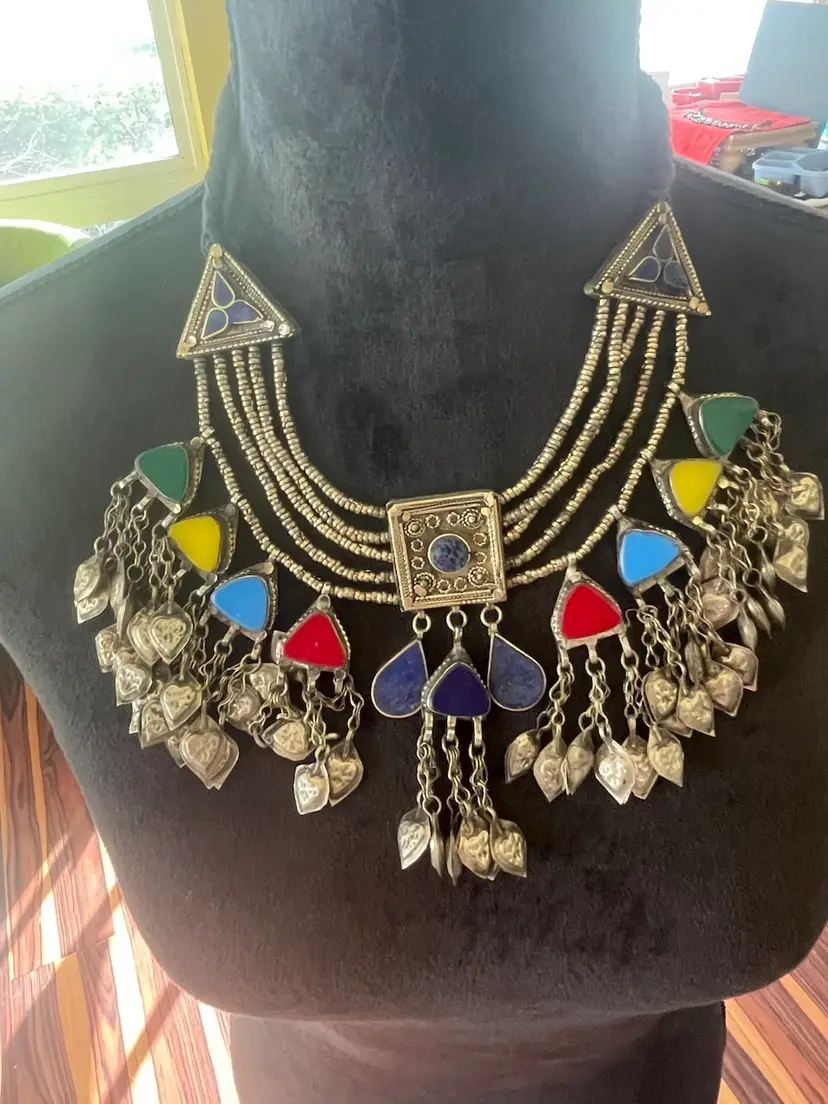 Vintage Kuchi Tribal Embellished Necklace