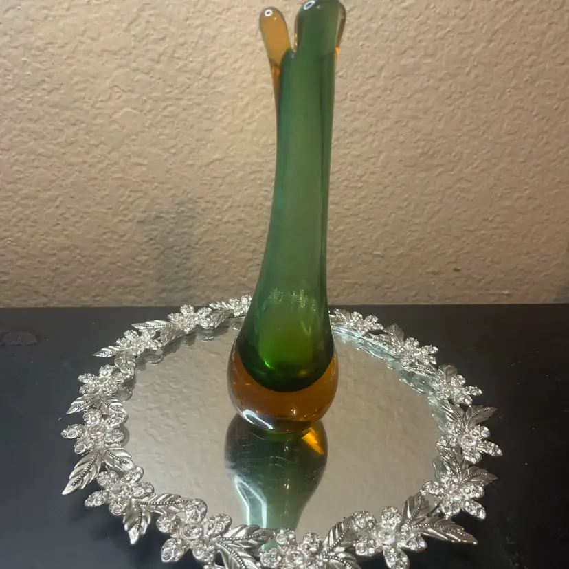 Signed Kosta Boda Sweden 6.5” Sommerso Swung Bud Vase