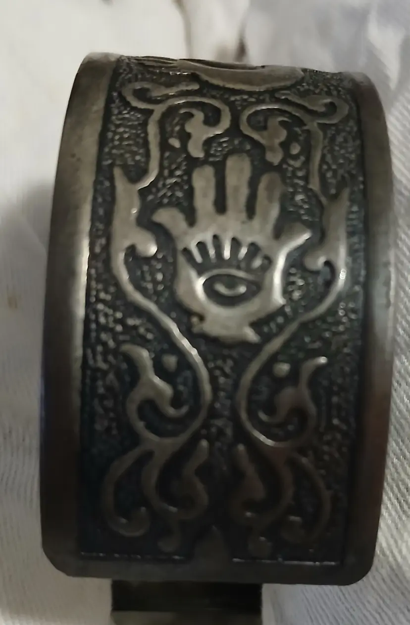 Vintage Hand of Fatima Metal Cuff Bracelet