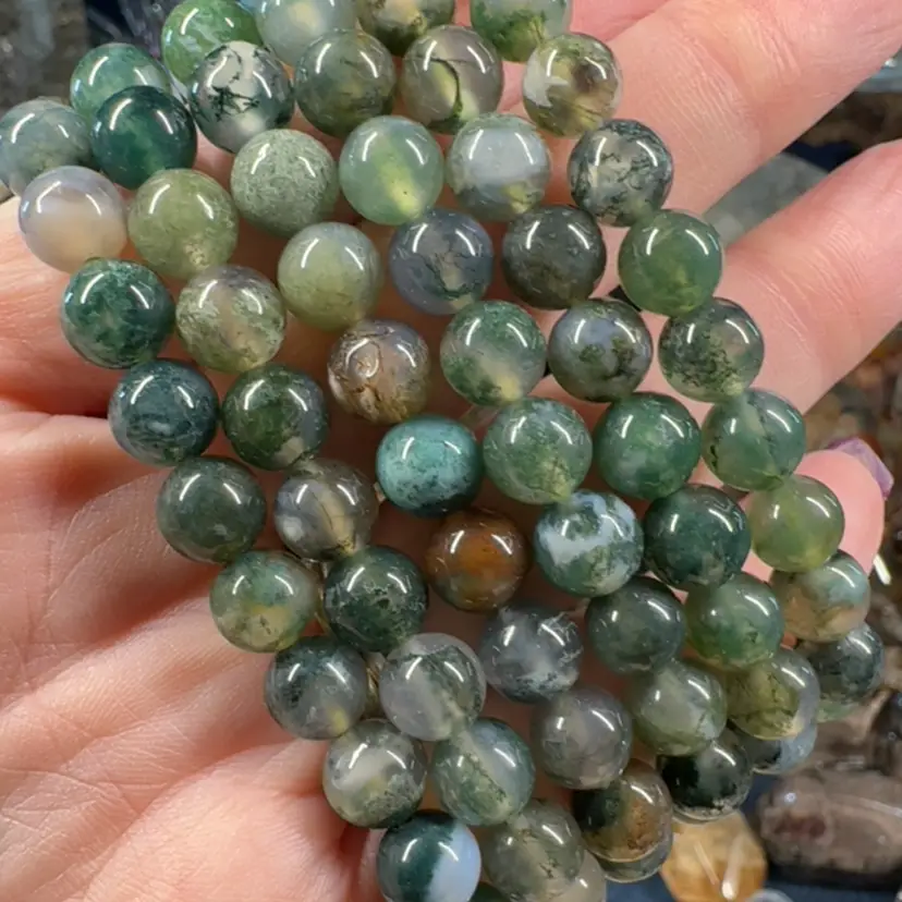 8mm Moss Agate Bracelet