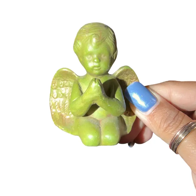 Vintage Ceramic Angel Kneeling Hands Folded Praying