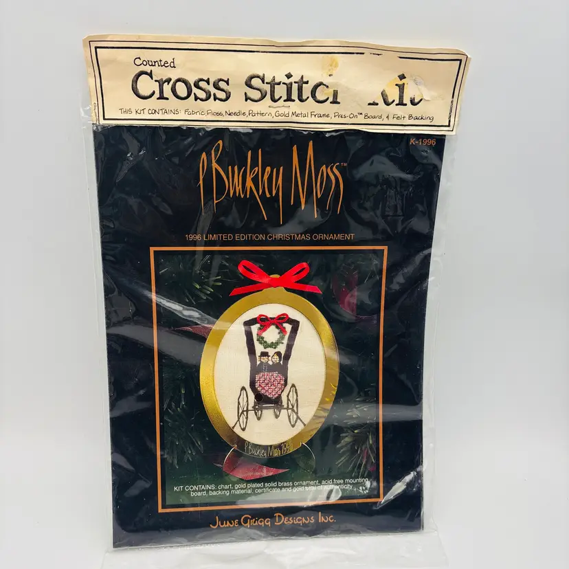 P Buckley Moss 1996 Limited Edition Christmas Ornament Cross Stitch Kit