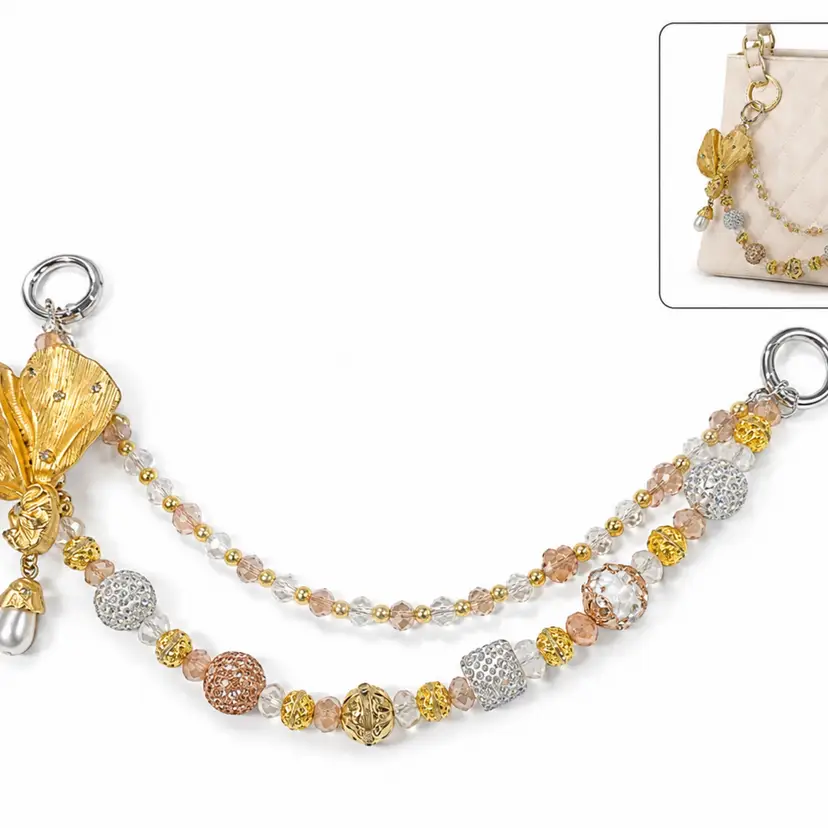 Handmade Designer Inspired Gold She’ll Purse Bad Charm Or Keychain Bling Sparkle New Gift