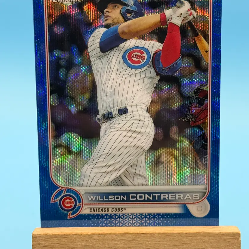 2022 Topps Chrome Willson Contreras #136 Blue Wave SP /75 C26