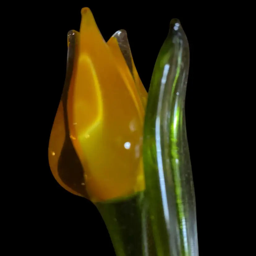 #36- Just In From Ukraine 9 Inch Hand Blown Glass Flowers As Pictured