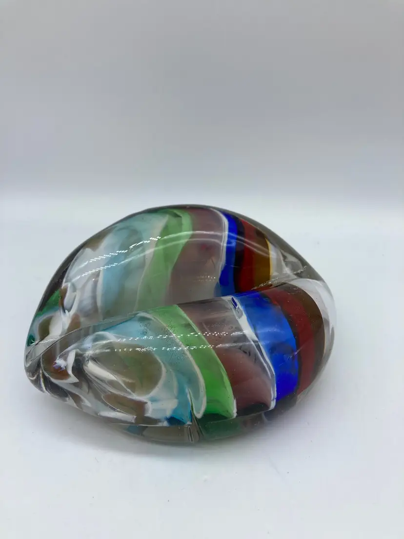 Glass Multicolor Card Holder Paperweight