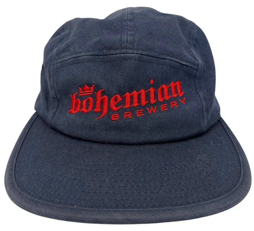 Bohemian Brewery Flat Brim Navy Blue Five Panel Microbrew Adjustable Unisex Hat