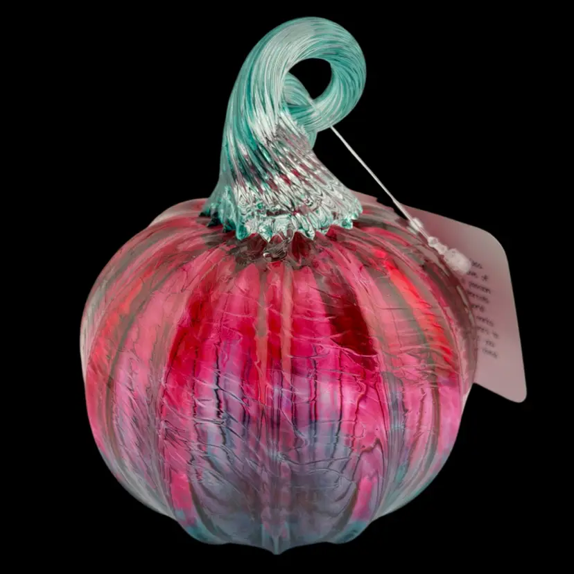 Luke Adams "squat" Art Glass Pumpkin Original Tag