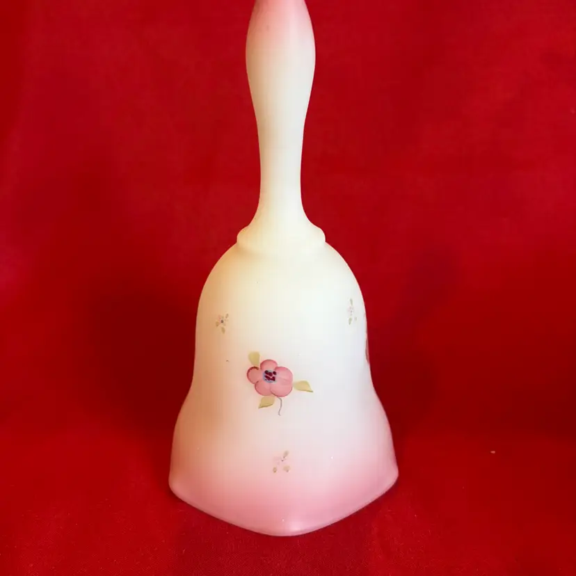 10. VTG Fenton Custard Hand Painted Bell