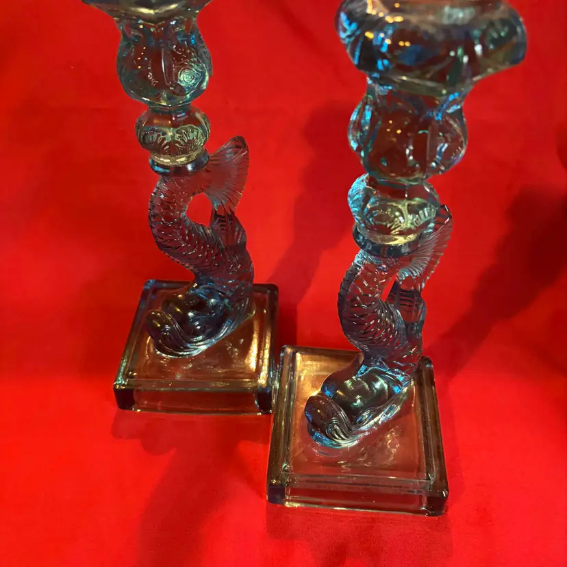 25. VTG Imperial Koi Fish Candlesticks