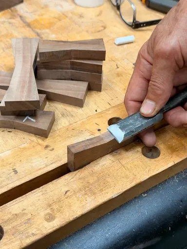 Cutting Bastogne Bow ties 